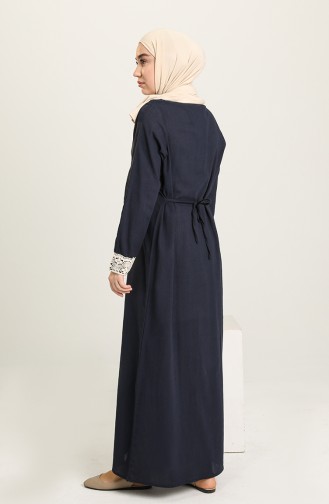 Robe Hijab Bleu Pétrole 0061-01