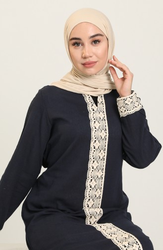 Robe Hijab Bleu Pétrole 0061-01