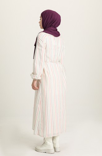 Creme Hijab Kleider 1068-01