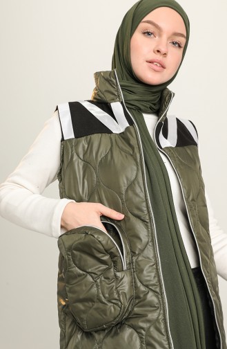 Khaki Strickjacke 9660-02