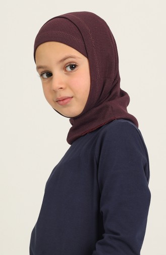 Sefamerve Çocuk Bereli Boyunluklu Pratik Eşarp 1175-08 Mürdüm