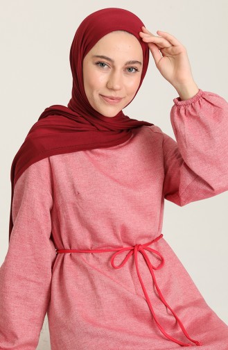 Weinrot Hijab Kleider 1065-02
