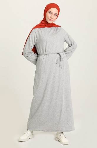 Gray Hijab Dress 1065A-01
