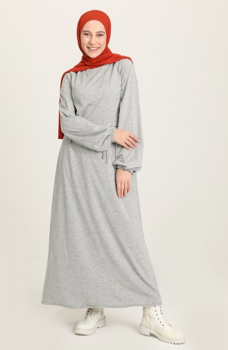 Gray Hijab Dress 1065A-01