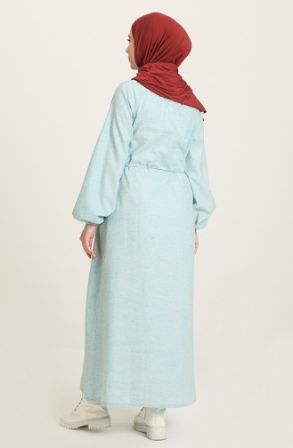 Wassergrün Hijab Kleider 1070-02