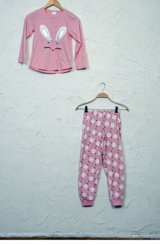 Kız Çocuk Uzun Kol Pamuklu Pijama Takım 40070110 Pembe