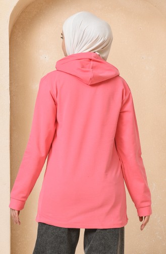 Yazı Desenli Sweatshirt 0104-06 Pembe