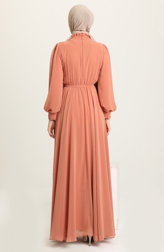 Onion Peel Hijab Evening Dress 4826-16