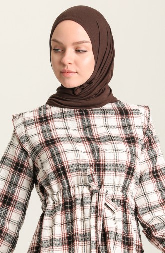 Brown Hijab Dress 22K8460-01
