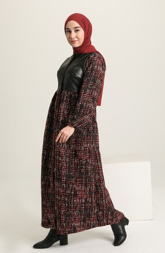 Robe Hijab Rouge 22K8527-04