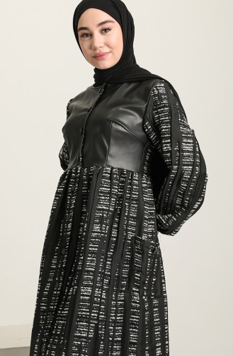 Black Hijab Dress 22K8527-08