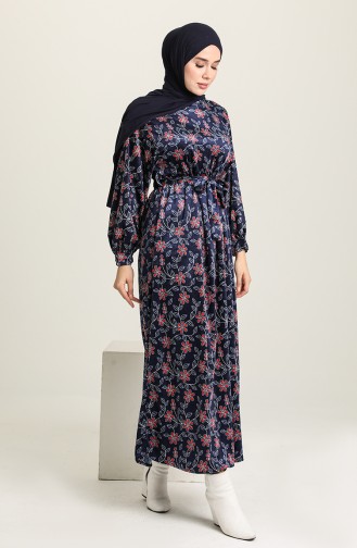 Saks-Blau Hijab Kleider 22K8533-02