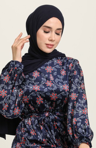 Saks-Blau Hijab Kleider 22K8533-02