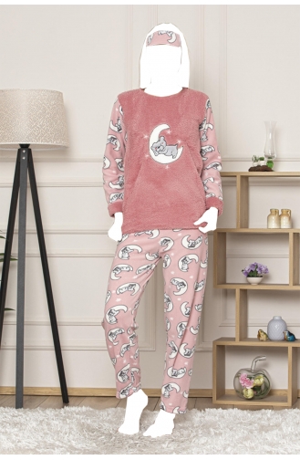 Kadın Kışlık Polar Pijama Takımı Tampap 520 520-01 Pembe