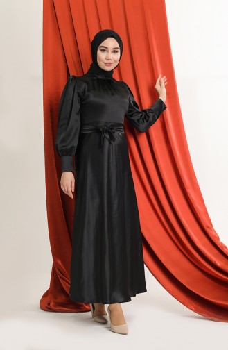 Schwarz Hijab-Abendkleider 2155-01