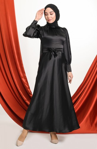 Schwarz Hijab-Abendkleider 2155-01