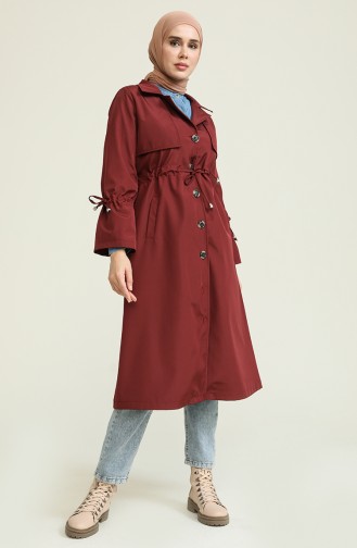 Claret red Trench Coats Models 3004-04