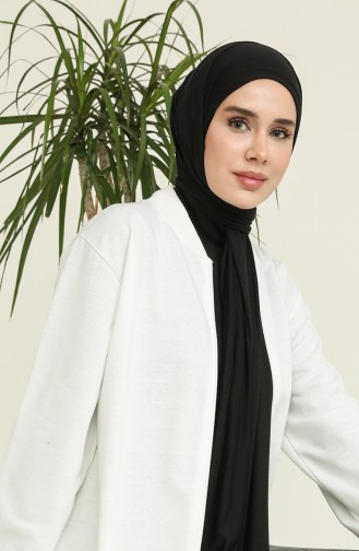 Fermuarlı Sweat Hırka 0509-01 Beyaz