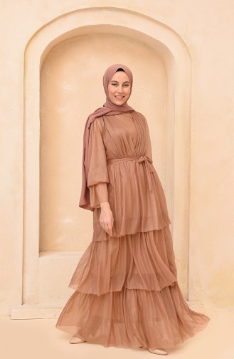 Zwiebelschalen Hijab-Abendkleider 5385-02