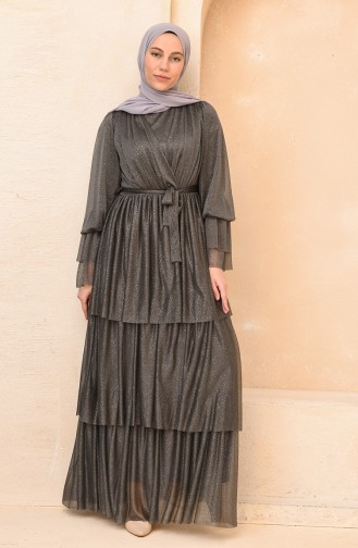 Grau Hijab-Abendkleider 5385-03