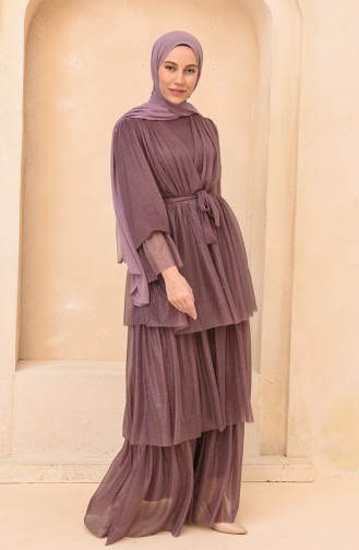 Dunkel-Lila Hijab-Abendkleider 5385-06