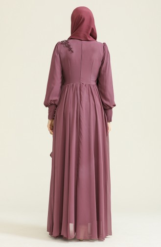 Dusty Rose Hijab Evening Dress 52796-08