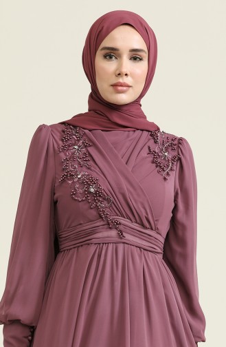Beige-Rose Hijab-Abendkleider 52796-08