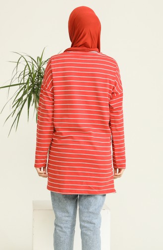 Çizgili Tunik 2375-02 Kiremit