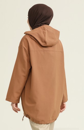 Oversize Fermuarlı Tunik 3283-06 Camel