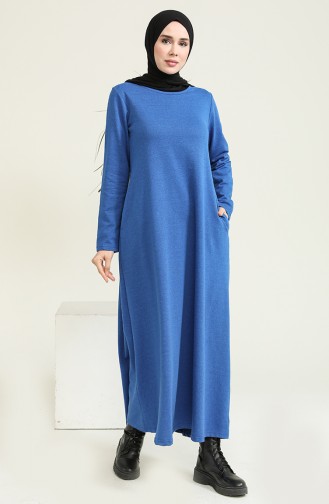 Saks-Blau Hijab Kleider 3279-16