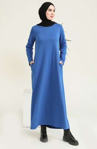 Saks-Blau Hijab Kleider 3279-16