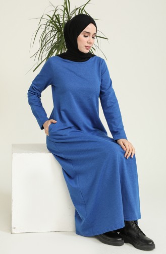 Saks-Blau Hijab Kleider 3279-16