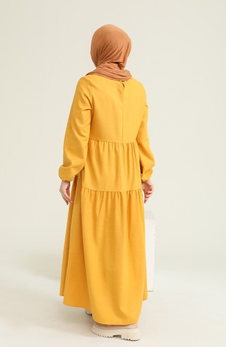 Mustard Hijab Dress 1702-02
