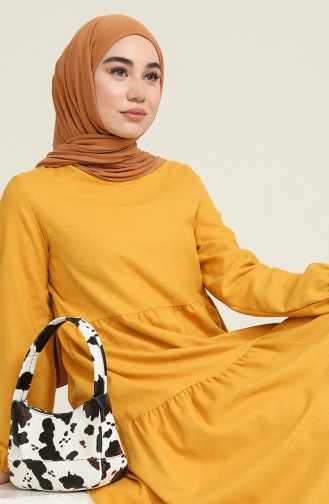 Mustard Hijab Dress 1702-02