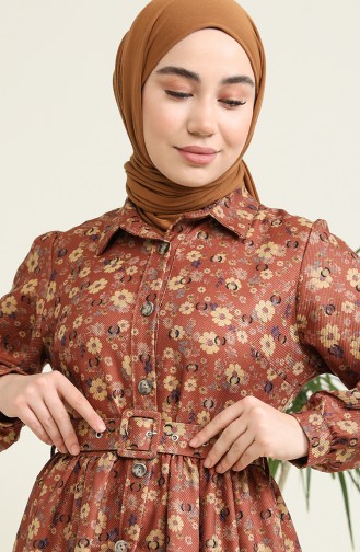 Braun Hijab Kleider 22K8536-04