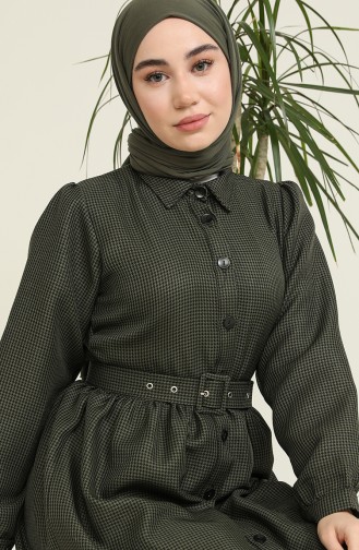 Khaki Hijab Dress 22K8539-01