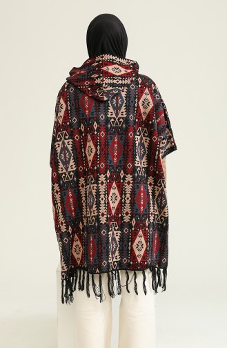 Triko Desenli Panço 4362-02 İndigo Bordo