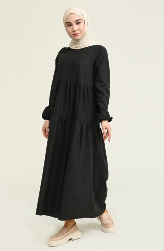 Black Hijab Dress 1702-01