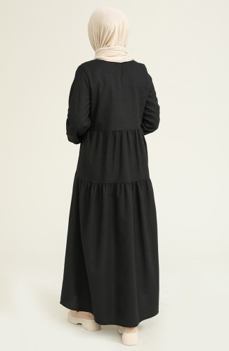 Schwarz Hijab Kleider 1702-01