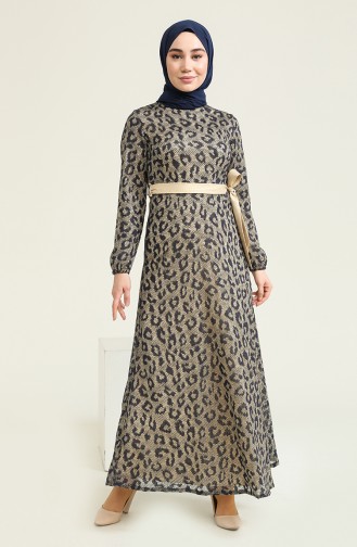 Navy Blue Hijab Dress 0120-01