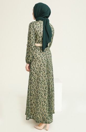 Khaki Hijab Dress 0120-03