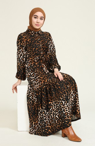 Mustard Hijab Dress 1004A-01