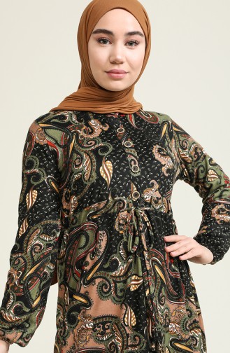 Khaki Hijab Dress 1005A-02