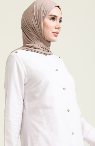 Dügmeli Tunik 7075-01 Açık Lila