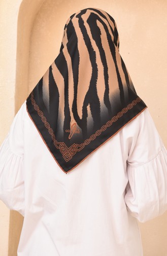 Twill Eşarp 70207-01 Tarçın Renk Siyah