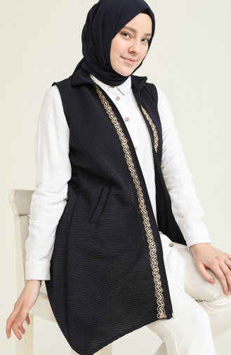 Navy Blue Gilet 5053-02