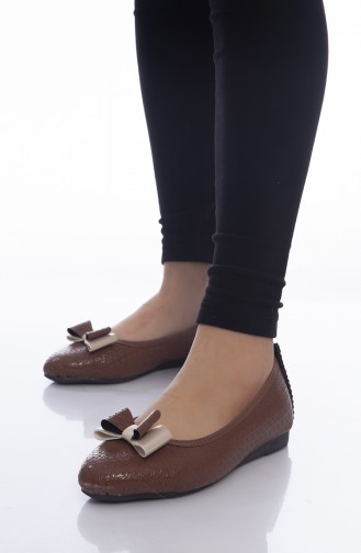 Tobacco Brown Woman Flat Shoe 1010-03