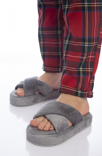 Gray Women`s House Slippers 40-02
