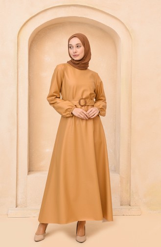 Mustard Hijab Dress 5010-05