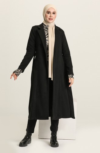 معطف طويل أسود 612970-01